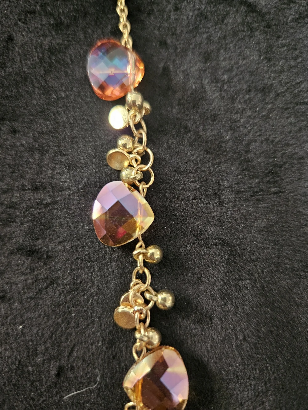 paparazzi Gold-Tone Necklace & Earring Set with Iridescent Pink Gems